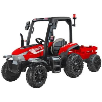 Akkumulátoros traktorok - 4x4 kerék meghajtású, piros traktor, gyerekeknek kép