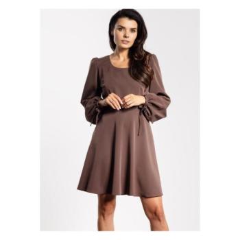 Alkalmi ruhák - Barna, trapéz miniruha kép