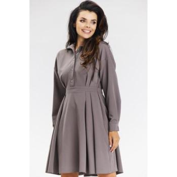 Alkalmi ruhák - Elegáns sötét bézs színű női ruha kép