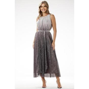 Alkalmi ruhák - Ezüst ombre flitteres estélyi ruha kép