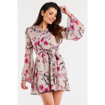 Alkalmi ruhák - Kimonó ruha színes virágokkal kép