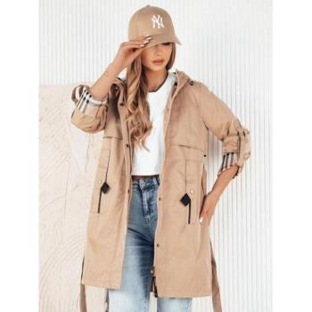 Átmeneti kabátok - Átmeneti bézs parka megkötős derékkal kép