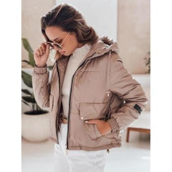 Átmeneti kabátok - Bézs színű, steppelt női kabát TY4398 kép