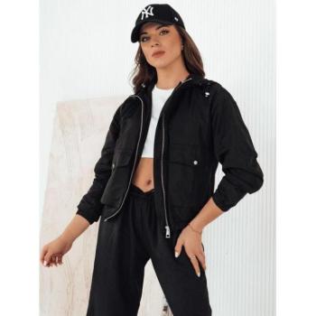 Átmeneti kabátok - Fekete átmeneti kabát kapucnival kép