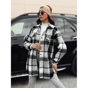 Átmeneti kabátok - Fekete kockás női kabát TY4752 kép