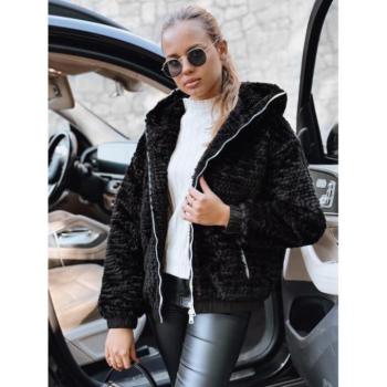 Átmeneti kabátok - Fekete női szőrmekabát TY5271 kép