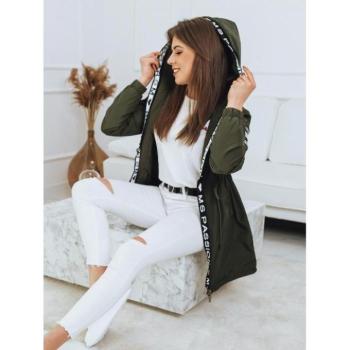 Átmeneti kabátok - Hosszú női tavaszi parka, khaki színben kép