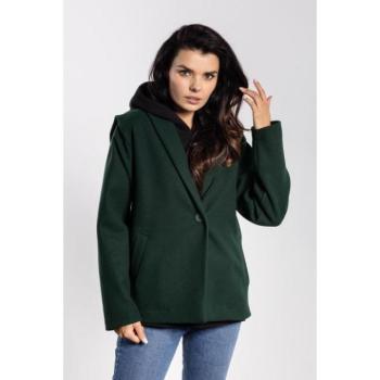 Átmeneti kabátok - Zöld színű, polár női kabát kép