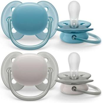 Avent SCF091/17 Játszócumi Ultrasoft Premium neutral 6-18hó fiús, 2 db kép