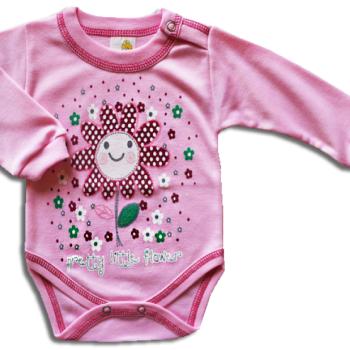 Baba body – LITTLE FLOWER, rózsaszín Méret: 80 (9-12hó) kép