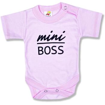 Baba body, rövid ujjú - Mini Boss, rózsaszín Méret: 74 (6-9hó) kép