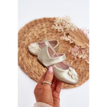 Balerina cipők lányoknak - Arany lány balerinák díszítésekkel kép