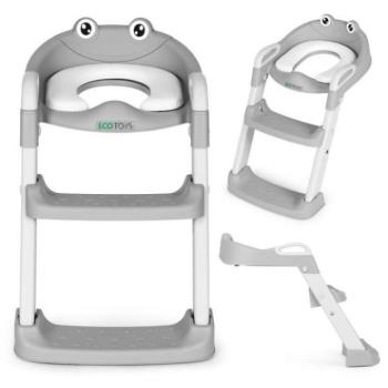 Bilik - Gyerek szürke WC-ülőke lépcsőkkel kép