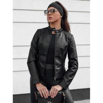 Bőrdzsekik - Női fekete bőrkabát kép