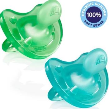 CHICCO Physio Soft teljesen szilikon cumi 6-16 hónapos fiúknak 2 db kép