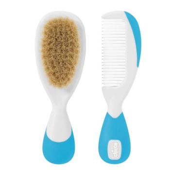 Chicco természetes sörtés Hajkefe + Fésű - kék kép