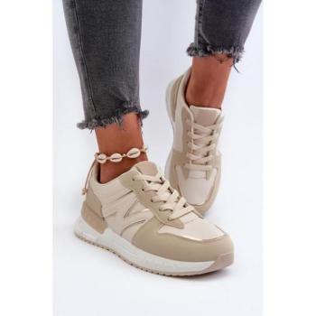 Divat kiegészítők és ruhák kiárusítása - Bézs színű női tornacipők akciósan kép