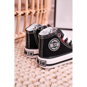 Divat kiegészítők és ruhák kiárusítása - Fekete, magas szárú gyermekcipők Big Star akciósan kép