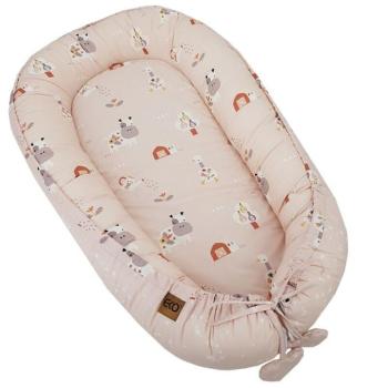 EKO Bölcső kétoldalas pamut My farm Stars Powder pink 90x60 cm a babának kép