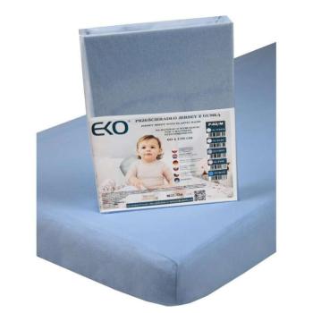 EKO Gumis lepedő Jersey kék 120x60 cm kép