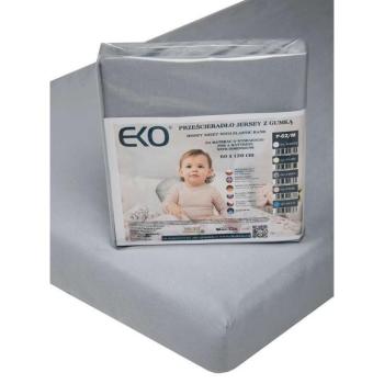EKO Gumis lepedő Jersey szürke 120x60 cm kép