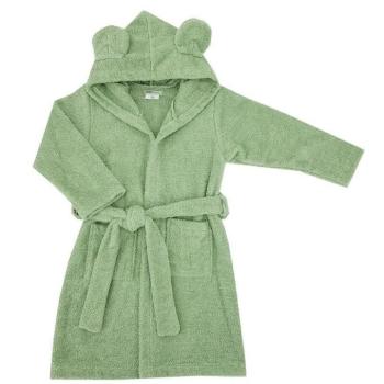 EKO Köntös pamutból kapucnival és fülekkel Olive green méret L 104-110 kép