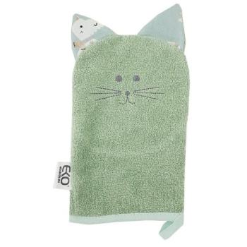 EKO Pamut füles Žínka Cat Olive green 20x15 cm kép
