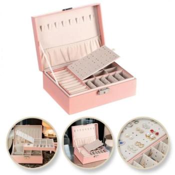 Ékszerdobozok - Elegáns rózsaszín ékszerdoboz/tok kép