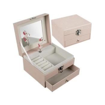 Ékszerdobozok - Rózsaszín ékszerdoboz zenélő dobozzal kép