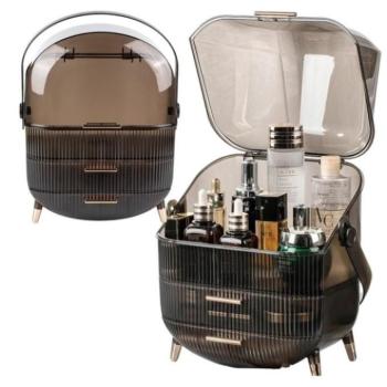 Ékszerdobozok - Sötétszürke ékszer-/kozmetikai szervező kép