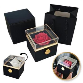 Ékszerdobozok - Valentin-napi fekete forgó ékszerdoboz kép