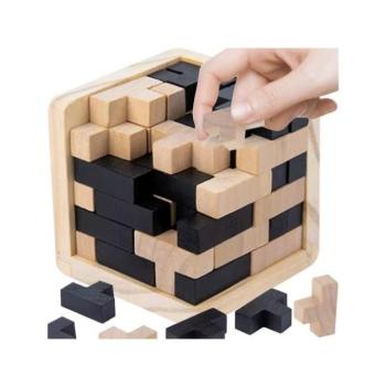 Építő készletek - Fa kirakó - fejtörő kép