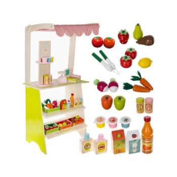 Fajátékok gyerekeknek - Fából készült gyermek szupermarket kiegészítőkkel kép
