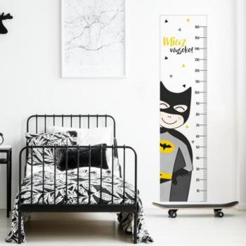 Fali matricák - Fehér magasságmérő matrica, Batman motívummal kép
