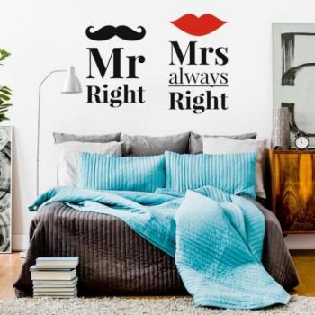 Fali matricák - Matrica készlet MR RIGHT & MRS ALWAYS RIGHT felirattal kép