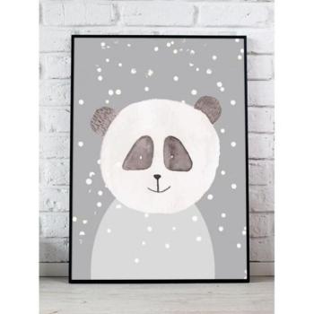 Fali plakátok - Dekoratív poszter, téli panda motívummal kép