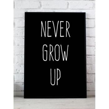 Fali plakátok - Fekete, feliratos poszter - Never grow up kép