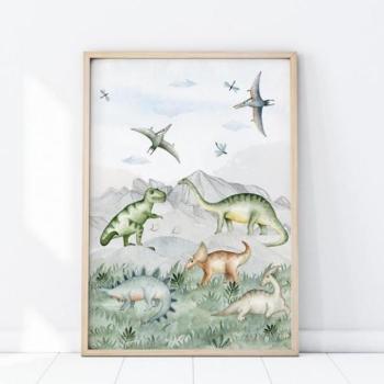 Fali plakátok - Gyerekszoba poszter, dinoszaurusz motívummal kép
