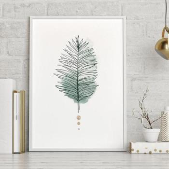 Fali plakátok - Minimalista plakát, pálmalevél motívummal kép