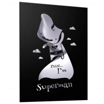 Fali plakátok - Tükörgrafikás, fekete poszter, ezüst Supermannel kép