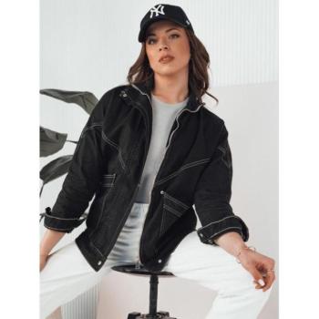 Farmer dzsekik - Női fekete farmerdzseki állógallérral kép