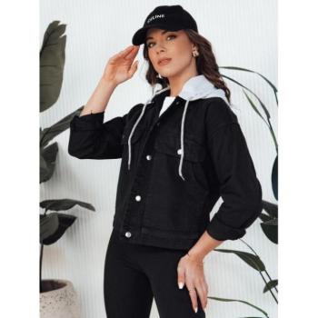 Farmer dzsekik - Női fekete farmerdzseki kapucnival kép