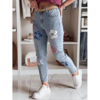 Farmer nadrágok - Női világoskék farmer virágmintával UY2446 kép