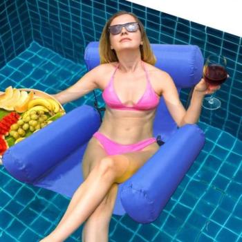 Felfújható medence tartozékok - Sötétkék felfújható medenceülés kép