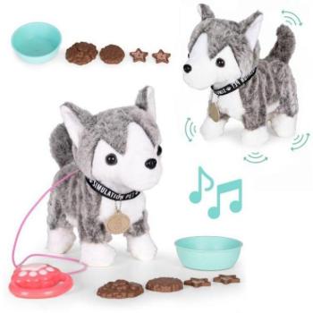 Figurák és állatkák - Interaktív husky kutya pórázon kép