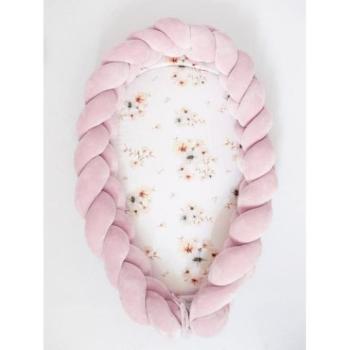 Fonott babafészkek 2az1-ben - Fonott babafészek, 2 az 1-ben - rózsaszín / Boho Flowers kép