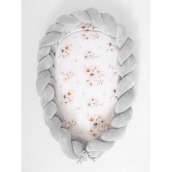 Fonott babafészkek 2az1-ben - Fonott babafészek, 2 az 1-ben - sötétszürke / Boho Flowers kép