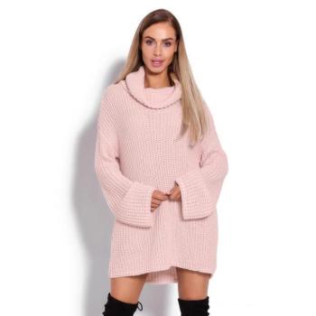 Garbók - Rózsaszín női oversize garbó, szélesített ujjakkal kép