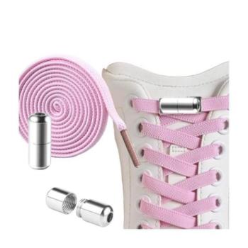 Gyerek cipők - Elasztikus rózsaszín cipőfűzők kötés nélkül - 2 db kép