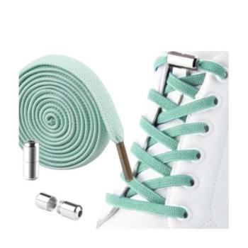 Gyerek cipők - Menta színű elasztikus cipőfűzők kötés nélkül - 2 db kép